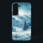 Snowy Winter Mountain Samsung Galaxy Case<br><div class="desc">small animals if you see them</div>