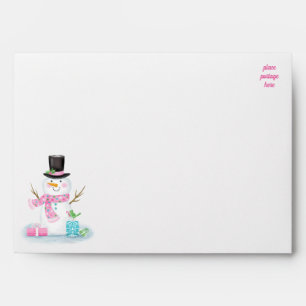 Snowy Winter Night Snowman Christmas Envelope