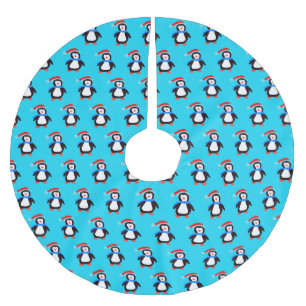 Snowy Winter Penguin  Brushed Polyester Tree Skirt
