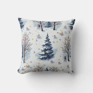 Snowy winter pillow