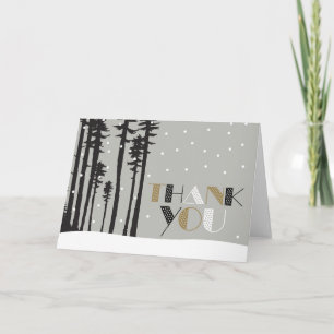 Snowy Winter Scene Carte de remerciements