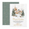 Snowy Winter Scene Gold Script Non Photo Christmas