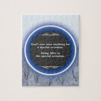 Snowy Winter Scene Quote Jigsaw Puzzle