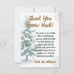 Snowy Winter Tree Baby Shower  Thank You Card