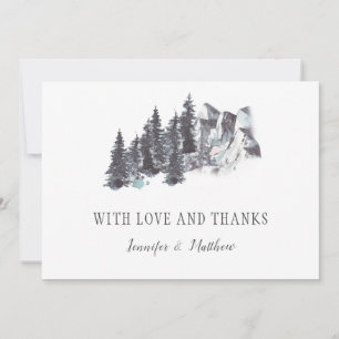 Snowy Winter Trees Mountains Snow Wedding   Thank You Card