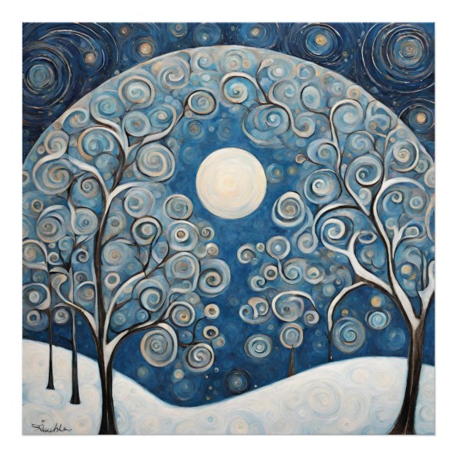 Snowy Winter Trees Photo Print (Front)