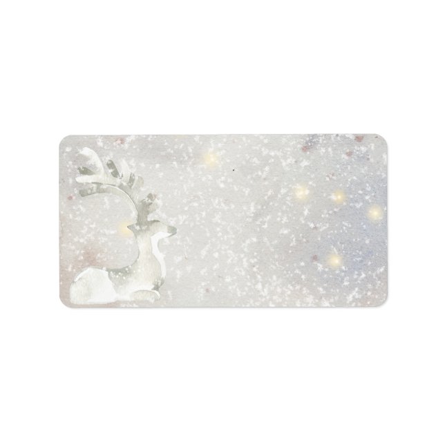 Snowy Winter White Stag Mailing & Tagging Labels (Front)