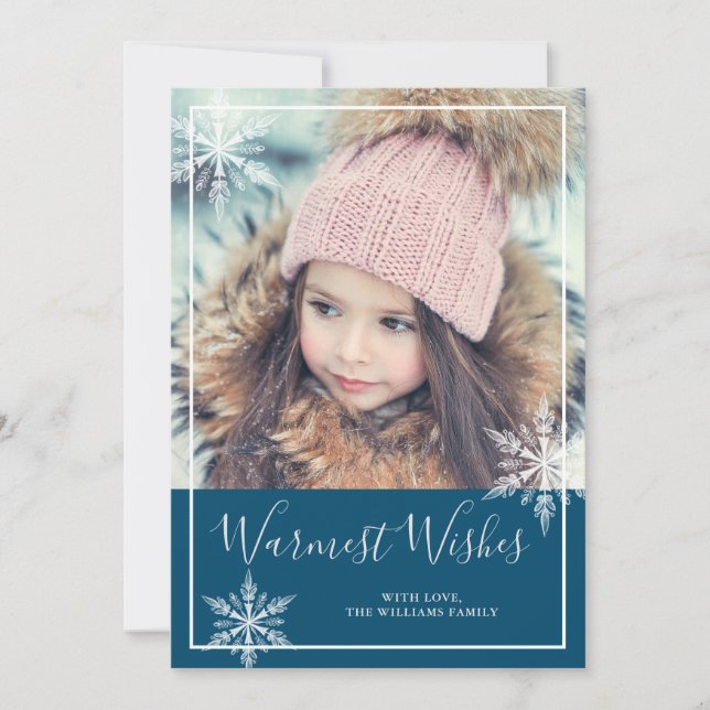 Snowy Winter Wonderland Holiday Photo (Front)