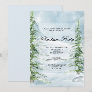 Snowy Winter Wonders  Christmas Party Invitation