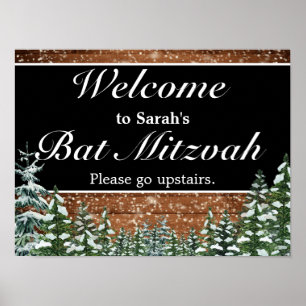 Snowy Wood & Forest Bar Bat mitzvah Affiche de bie