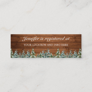 Snowy Wood Forest Bridal Shower Registry Enclosure Mini Business Card