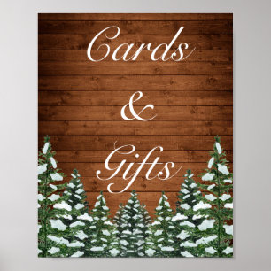 Snowy Wood & Forest Country Cards Gifts Wedding Poster