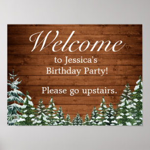 Snowy Wood & Forest Pays Affiche de bienvenue d'an