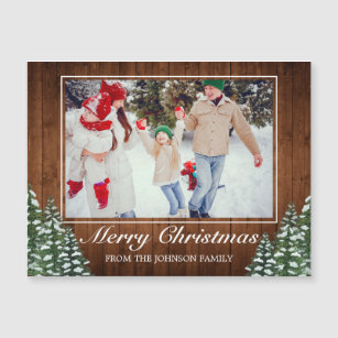 Snowy Wood & Forest Photo Merry Christmas Greeting