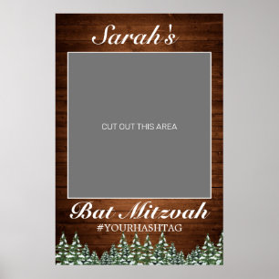 Snowy Wood & Forest Rural Bat Mitzvah Photo Prop Poster