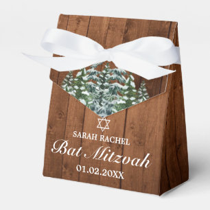 Snowy Wood & Forest Rural Pine Bar Bat Mitzvah Favor Box
