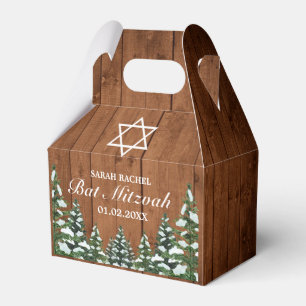 Snowy Wood & Forest Rural Pine Bar Bat Mitzvah Favor Box