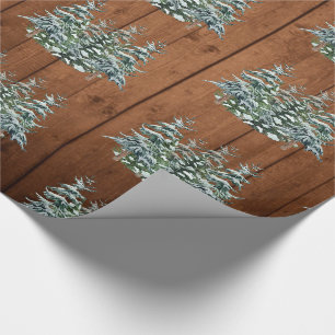 Snowy Wood & Forest Rural Pine Merry Christmas Wrapping Paper