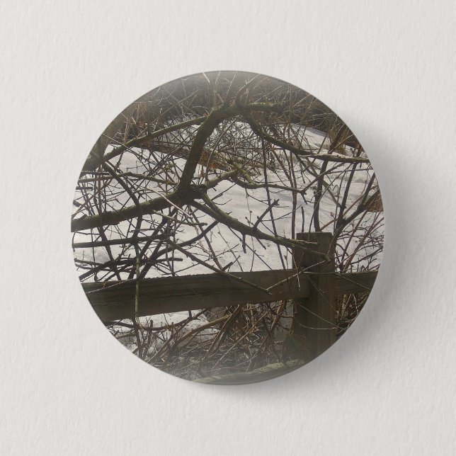 Snowy Woods 2 Inch Round Button (Front)