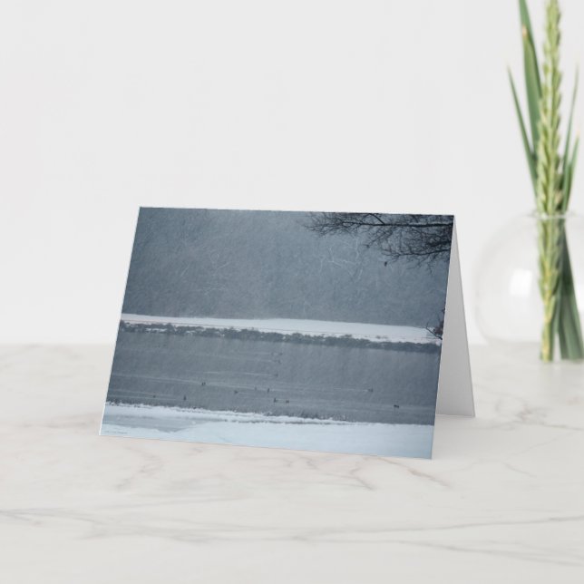 Snowy Woods et Canards sur une carte de Noël du la (Devant)