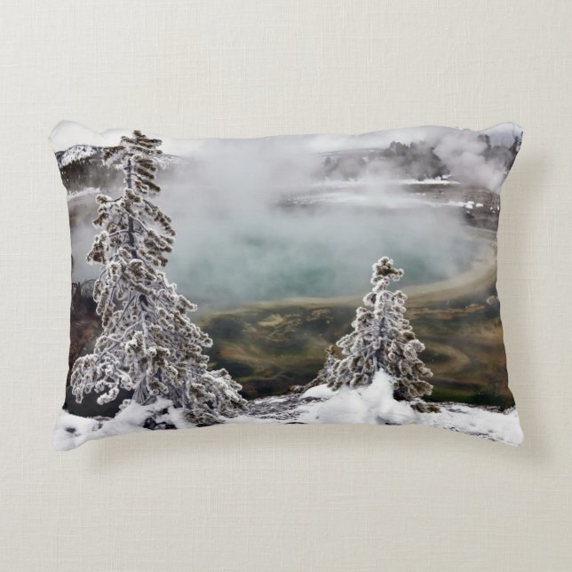 Snowy Yellowstone Decorative Pillow (Front)