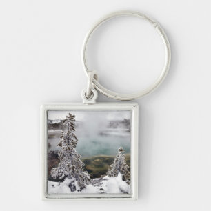 Snowy Yellowstone Keychain