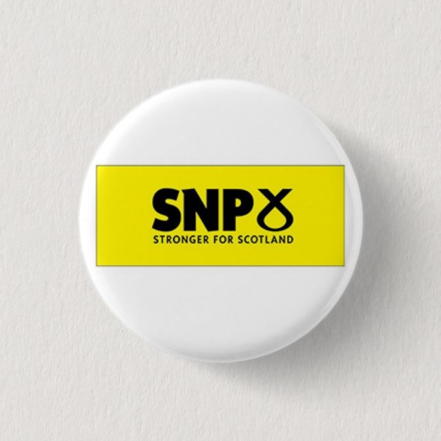 SNP Stronger for Scotland Logo 1 Inch Round Button (Front)