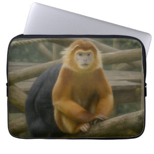Snub-Nosed Monkey in Woodland Refuge Laptop Sleeve