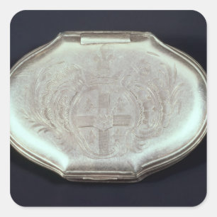 Snuff box embossed with a coat of arms, c.1820 square sticker
