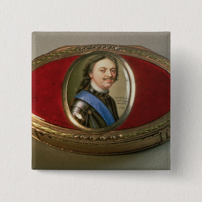 Snuff box with portrait miniature of Peter 2 Inch Square Button (Front)