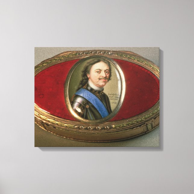 Snuff box with portrait miniature of Peter Canvas Print (Front)