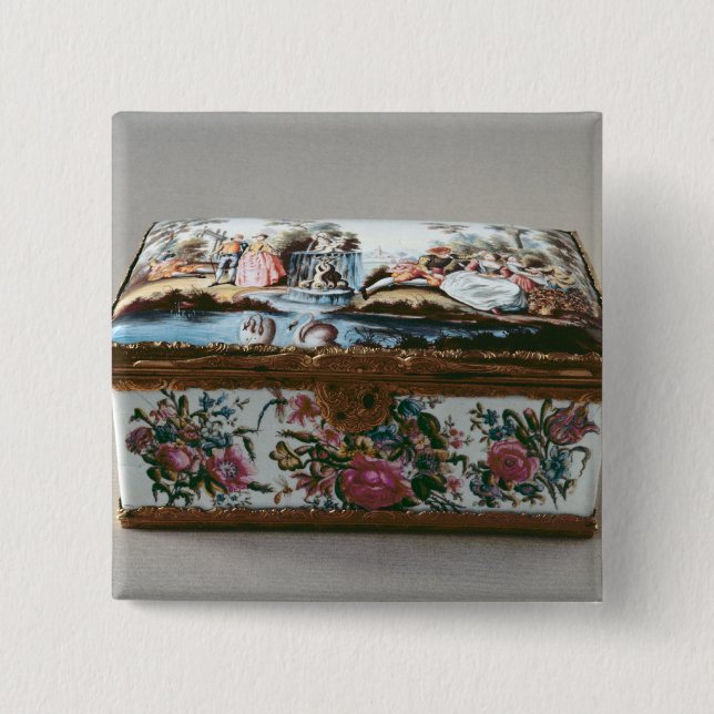 Snuffbox, c.1750 2 inch square button (Front)