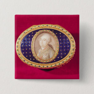 Snuffbox with a portrait miniature of Louis 2 Inch Square Button