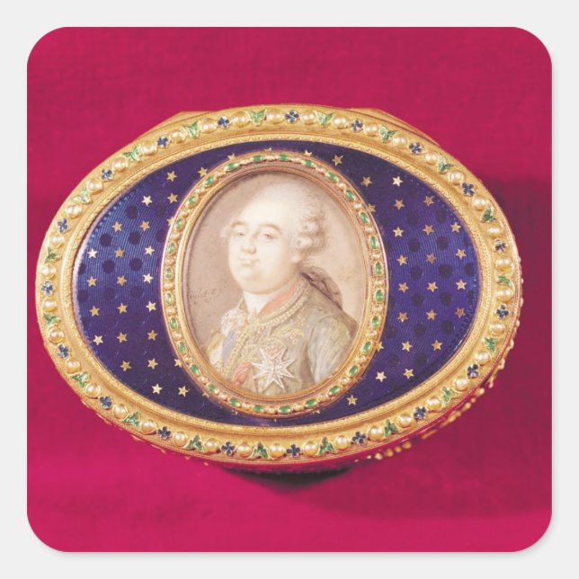 Snuffbox with a portrait miniature of Louis Square Sticker (Front)