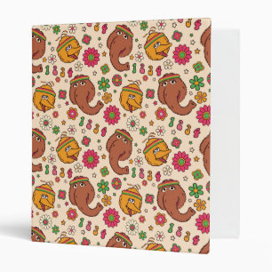 Snuffleupagus and Big Bird Groovy Flower Pattern Binder