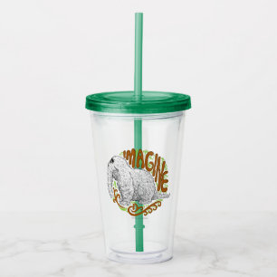 Snuffleupagus B&W Sketch Drawing Acrylic Tumbler