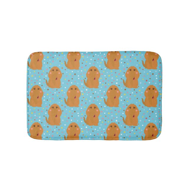 Snuffleupagus Blue Stars & Dots Pattern Bath Mat (Front)