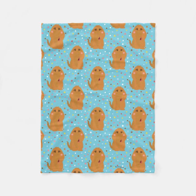 Snuffleupagus Blue Stars & Dots Pattern Fleece Blanket (Front)