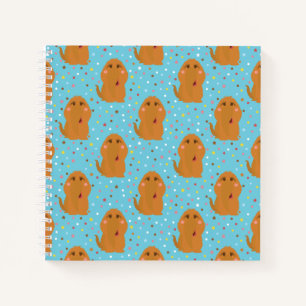 Snuffleupagus Blue Stars & Dots Pattern Notebook