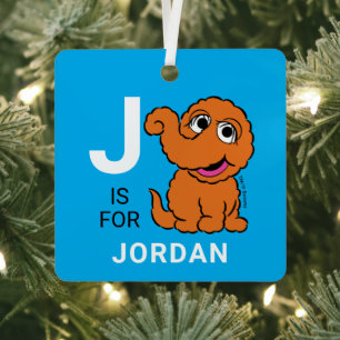 Snuffleupagus   Personalized Name with Photo Metal Ornament