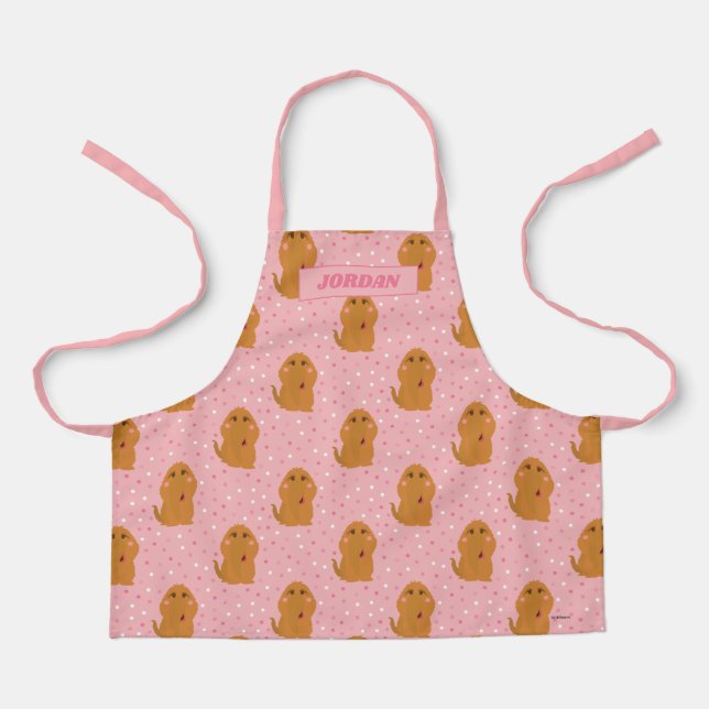 Snuffleupagus Pink Polka Dot Pattern Apron (Front)