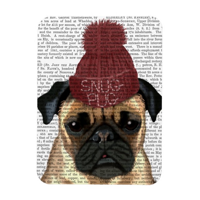 Snug Pug Magnet (Vertical)