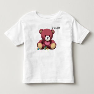 Snuggle Bear with Heart and Rattles  Toddler T-shirt