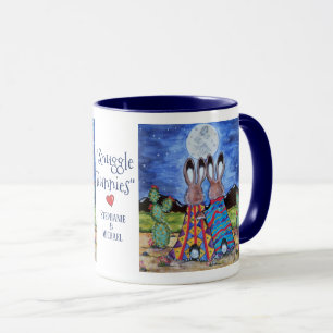 "Snuggle Bunnies" Southwest Rabbit Romance Custom Mug