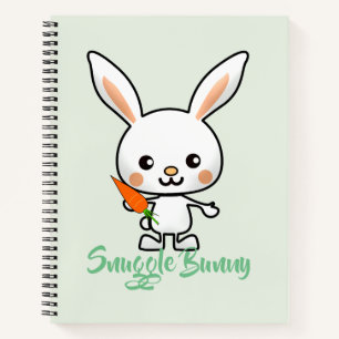 Snuggle Bunny Kawaii Custom Notebook