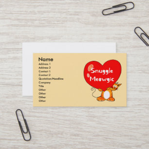 Snuggle Meowgic Funny Cat Pun Art Business Card