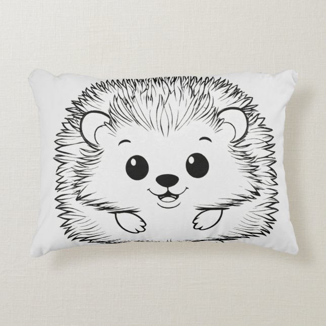 Snuggle Prickles Pillow – Adorable Hedgehog  (Front)