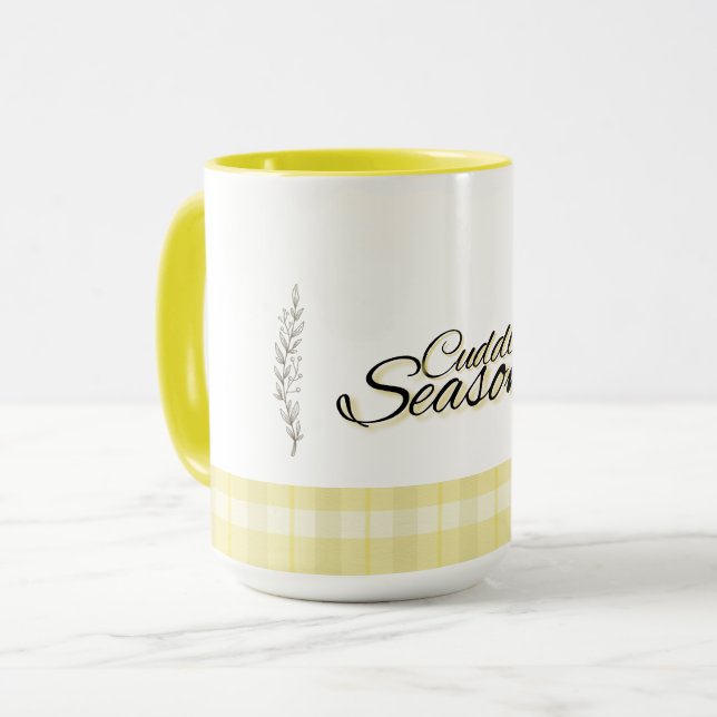 Snuggle Season (In Plaid) Mug (Front Left)