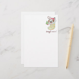 Snuggle Season Puppy in Stocking Stationery