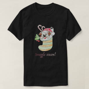 Snuggle Season Puppy in Stocking T-Shirt